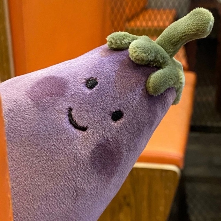 小红书同款紫色茄子玩偶娃娃抱枕