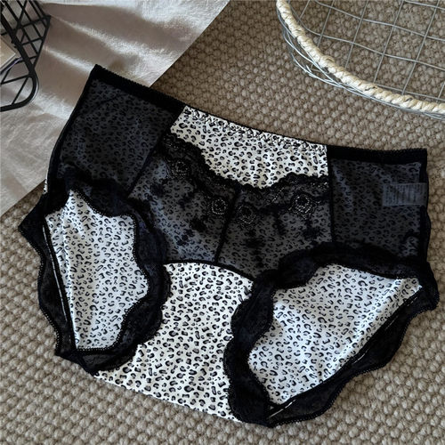 新款性感蕾丝小豹纹少女内裤