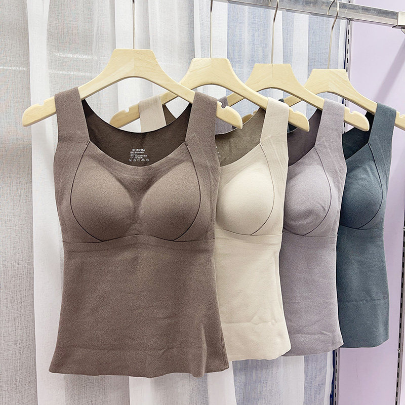 石墨烯保暖背心冬季德绒发热内衣女带胸垫一体文胸加厚打底衫上衣,女士内衣/男士内衣/家居服,保暖背心,淘宝优惠券,粉丝福利购,淘宝优惠卷