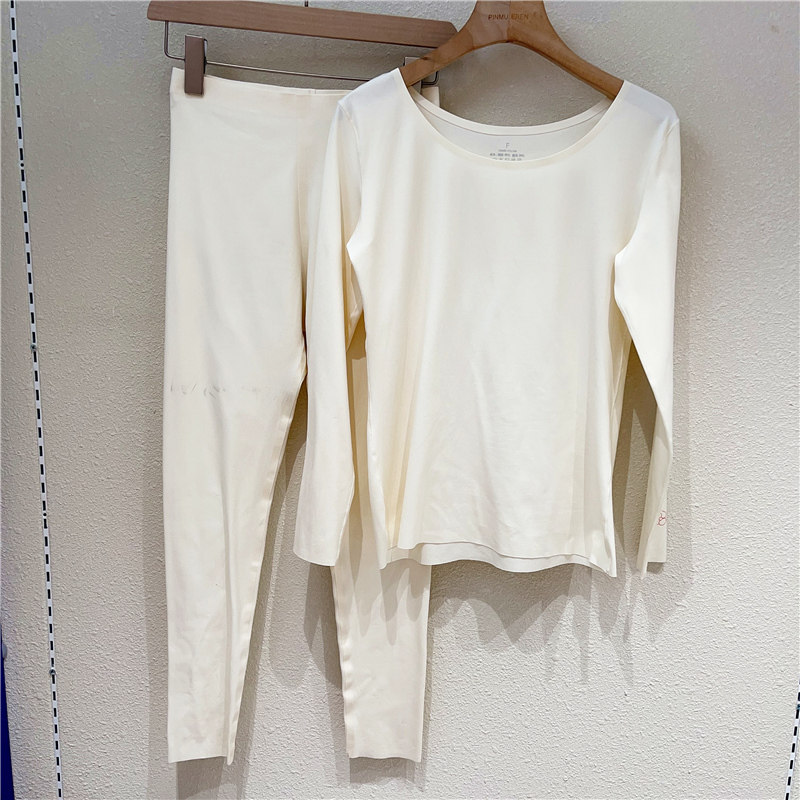 山茶花保暖内衣套装女冬季薄款内搭紧身无痕37度恒温打底秋衣秋裤