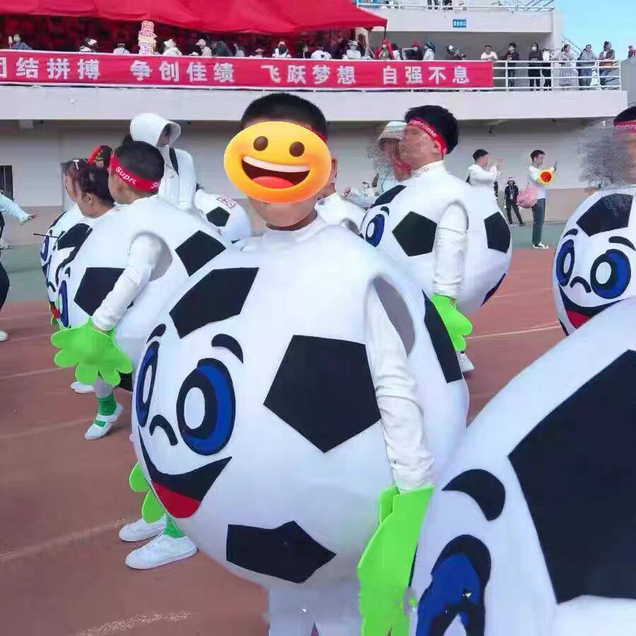 六一儿童足球宝贝演出服啦啦队运动会立体卡通人偶表演服装