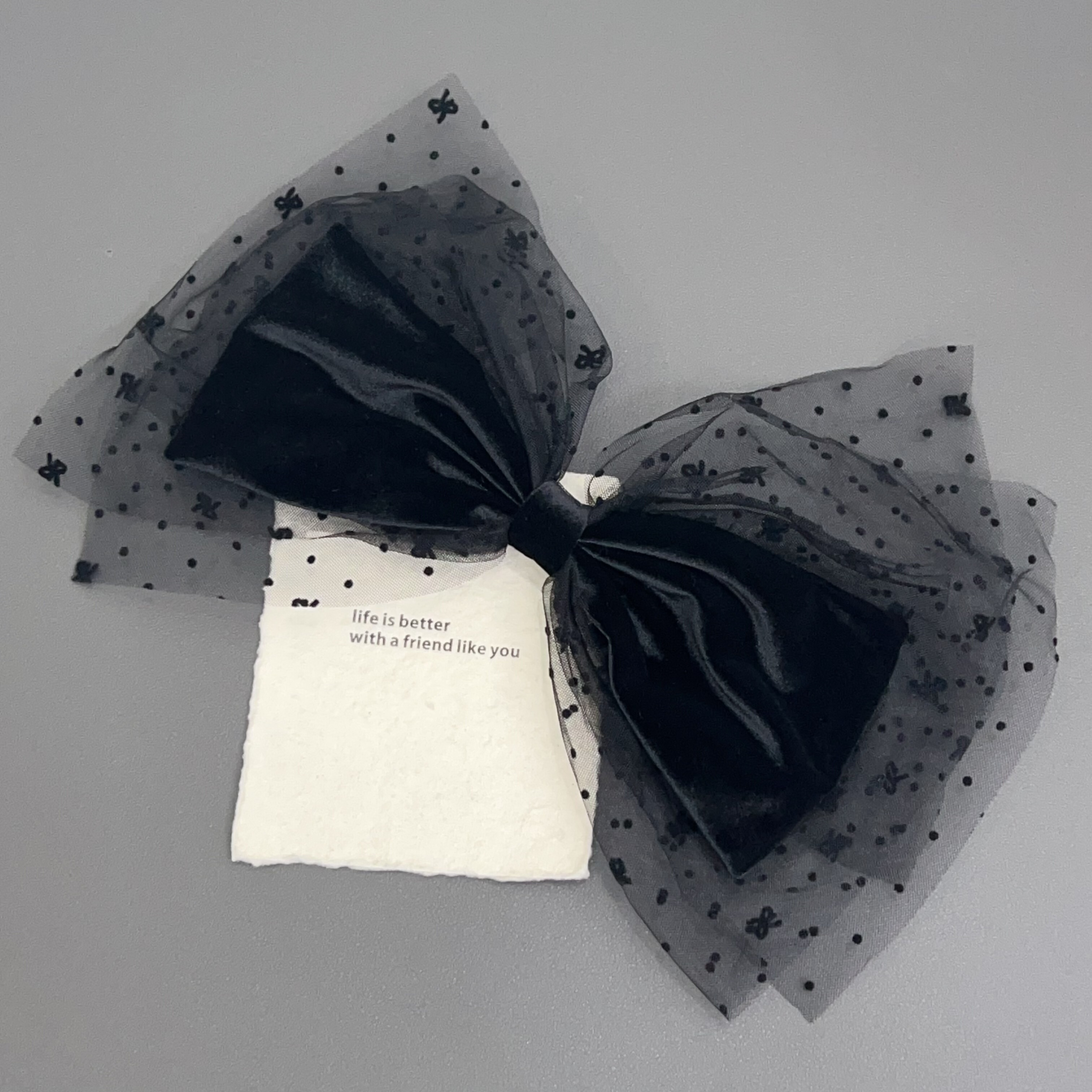 CL7韩国东大门高级感丝绒超大蝴蝶结网纱发夹弹簧夹发饰头饰发夹