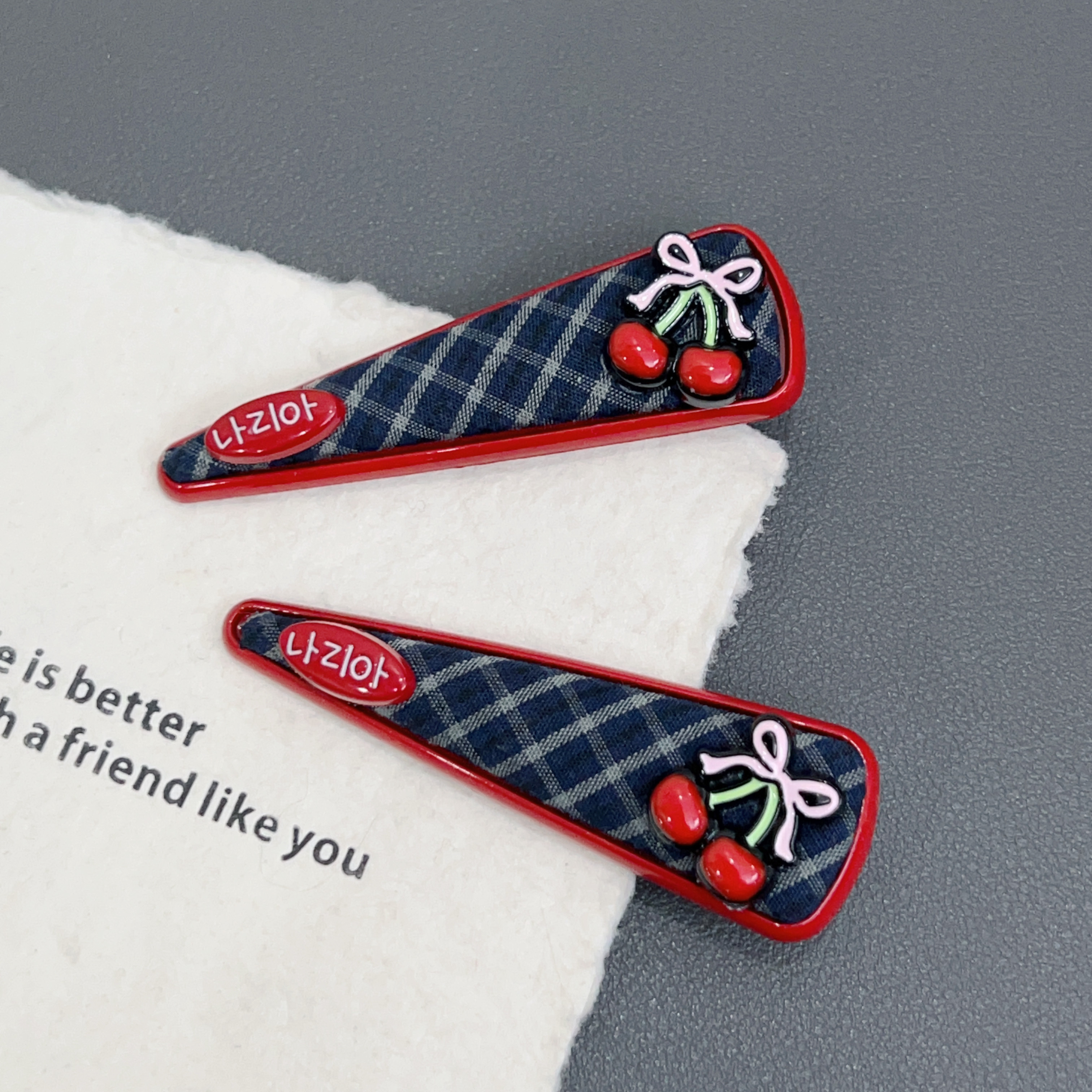 Y3韩版新款鸭嘴夹格纹樱桃蝴蝶结发夹边夹侧边碎发刘海夹头饰发饰,饰品/流行首饰/时尚饰品新,发饰,淘宝优惠券,粉丝福利购,淘宝优惠卷