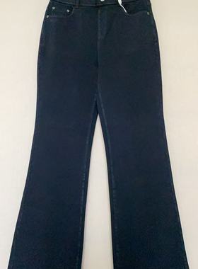 phisofa正品秋冬德绒微喇叭牛仔裤加厚高腰高弹保暖女裤ELC259367