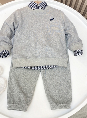 春秋新款儿童休闲运动套装男女童宝宝百搭长袖卫衣户外套装86113