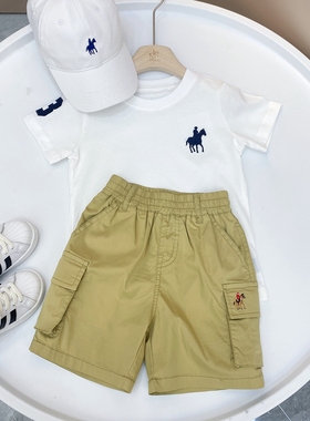 中大童宝宝夏季新款休闲百搭五分裤中腰多口袋儿童时尚短裤87303