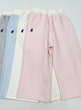 春季新款中大童休闲直筒运动裤女童时尚慵懒松弛舒适阔腿裤72321