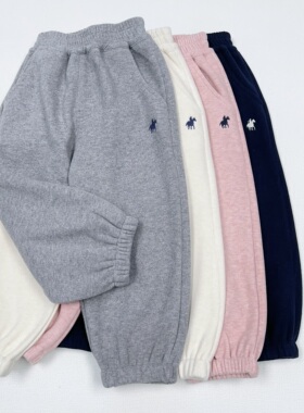 秋冬季中大童宝宝休闲中腰运动长裤束脚百搭儿童纯色裤子73336