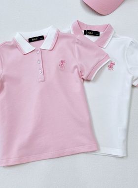 中大童宝宝夏季新款休闲翻领拼接色POLO衫儿童时尚套头短袖72505