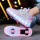 子学生暴走轮滑鞋 发光儿童鞋 女童隐形双轮可收缩运动飞行鞋 暴走鞋