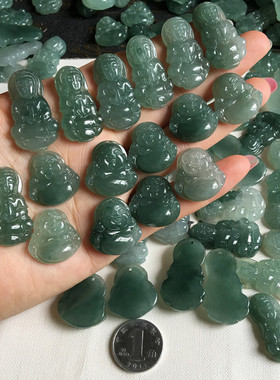 油青玉佛迷你挂件儿童小宝宝吊坠