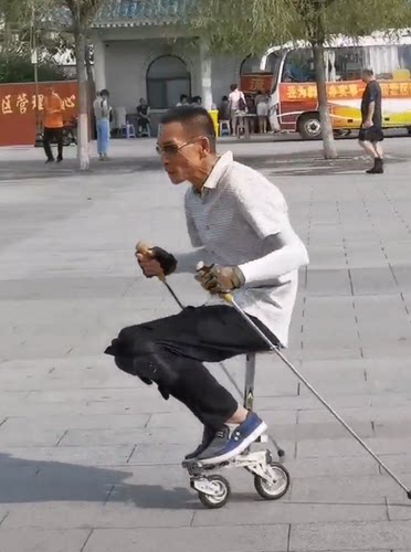 单腿驴旱冰车滑轮车滑板车