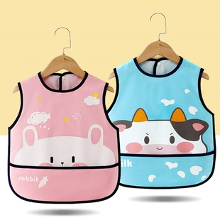 婴儿无袖 夏季 宝宝吃饭围兜衣薄款 罩衣儿童女全身防水夏天透气饭兜
