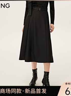 【商场同款】Y.SING衣香丽影2025秋冬黑色半身裙女150813102