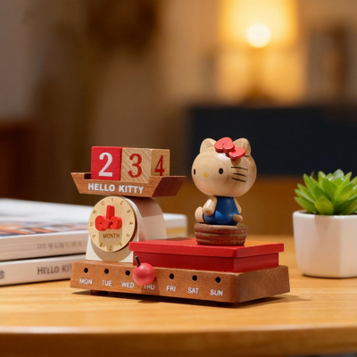 Sankyo木质KT音乐盒万年历