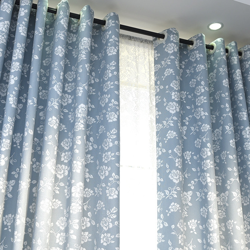 新款 田园简约现代玫瑰花 加厚遮光客厅卧室韩折挂钩打孔定制窗帘,居家布艺,定制窗帘,淘宝优惠券,粉丝福利购,淘宝优惠卷