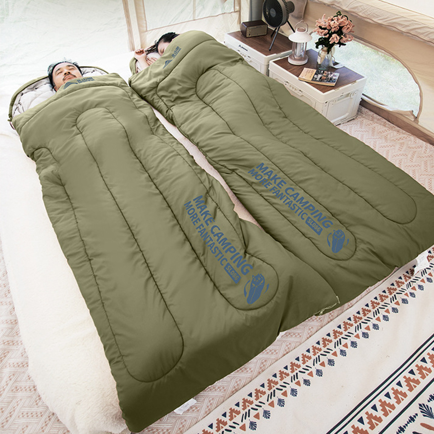 睡袋成人户外露营大人加厚防寒男女被子两用车用学生宿舍冬季保暖