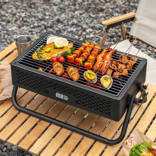桌面烧烤炉家用商用折叠便携式 小型烧烤架烤肉架子户外炉子木炭炉