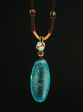 神秘的天外来客〓绝美多沙漠亚利桑那玻璃陨石大海眼泪蓝陨石挂件