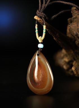 民族风老蜜蜡毛衣链长款吊坠