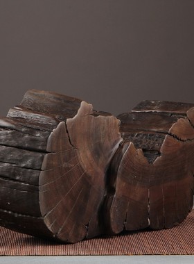 铁力木花几随形天然底座