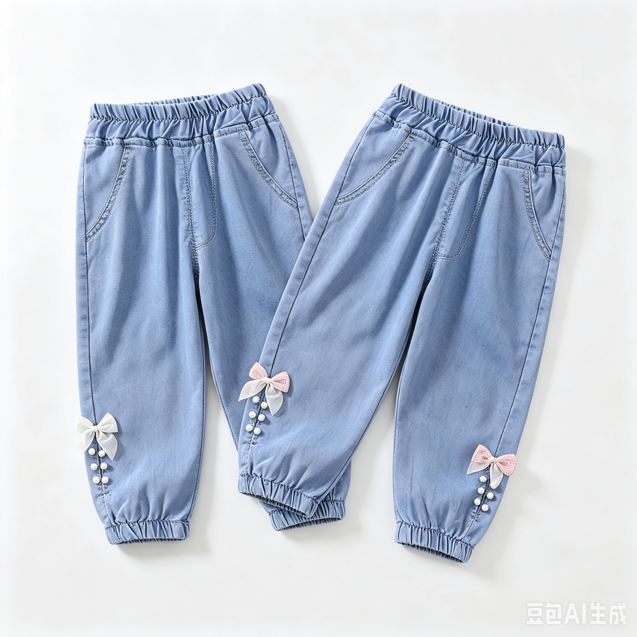 女童天丝牛仔裤夏季新款儿童九分裤薄款清凉透气女宝宝防蚊裤