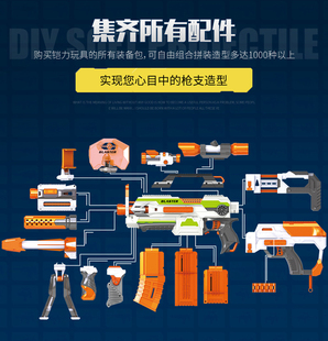国产兼容nerf孩之宝热火精英EVA海绵子弹配件弹夹全民特攻配件