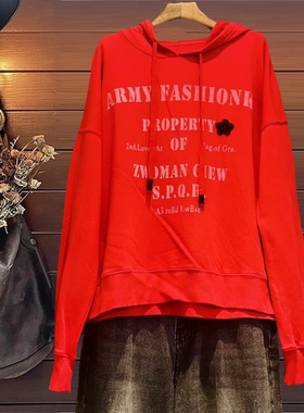 女装春秋长袖T恤上衣卫TINY CUTTLE韩单棉宽松大版连帽外贸白色