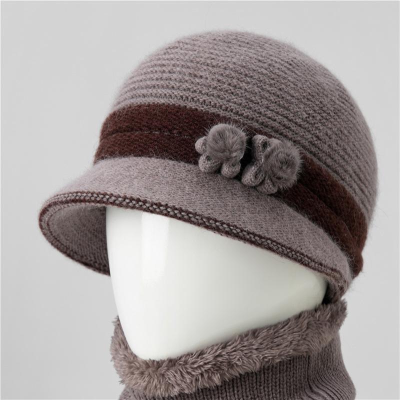 中老年妈妈帽子女秋冬季加绒