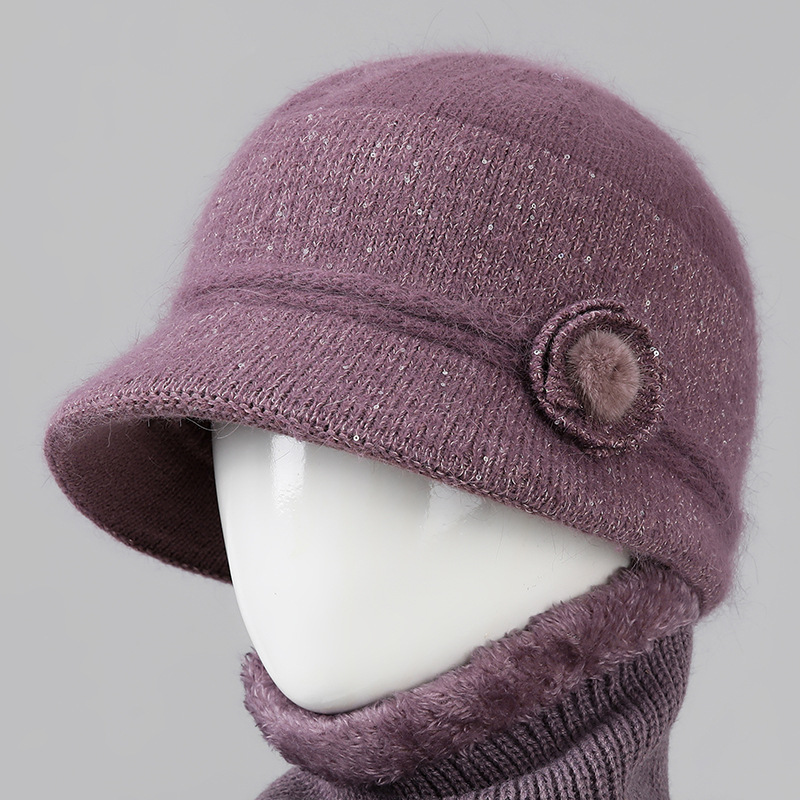 老人帽子女秋冬天保暖盆帽兔毛帽