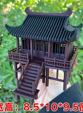万景楼水陆缸假山盆景吸水石微景观古风带灯建筑起云亭