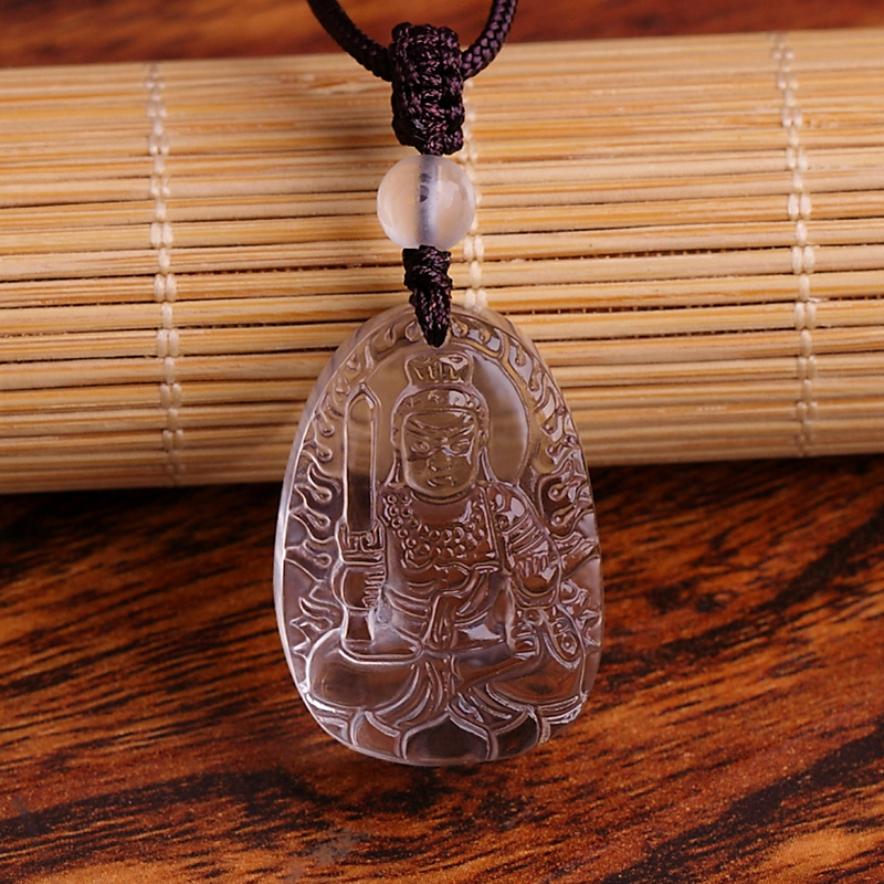 白水晶项链不动尊吊坠菩萨属鸡