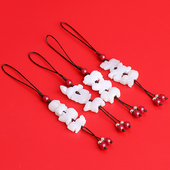 2026本命年属马三合六合生肖马牛鼠兔钥匙扣翡翠玉石吊坠朱砂挂件