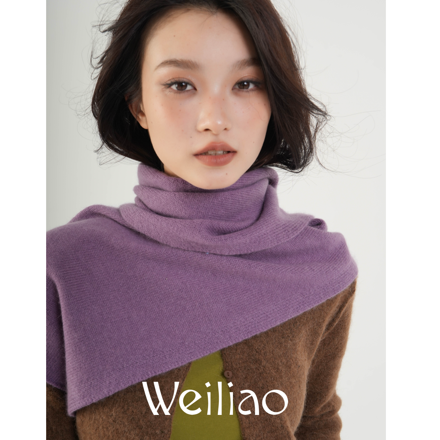 Weiliao针织山羊绒围巾