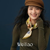 Weiliao新品 女礼物 原创春日写生簿系列丝巾中方巾真丝围巾春季