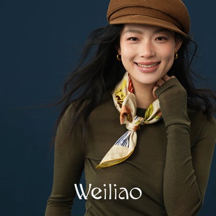 Weiliao新品 原创春日写生簿系列丝巾中方巾真丝围巾春季女礼物