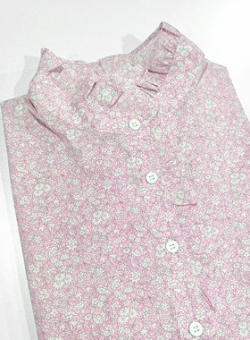 Warm Buds 纯棉花边领长袖衬衫Liberty2024新款衬衫