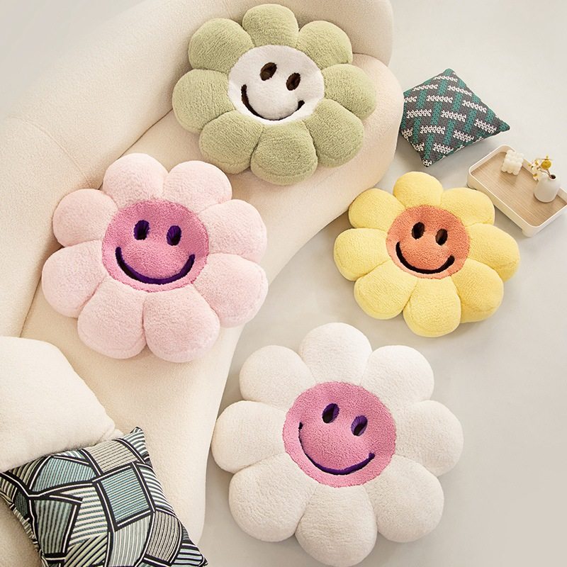 太阳花朵坐垫ins笑脸抱枕卧室客厅沙发靠垫办公室座椅垫飘窗屁垫,居家布艺,美臀垫/保健坐垫,淘宝优惠券,粉丝福利购,淘宝优惠卷