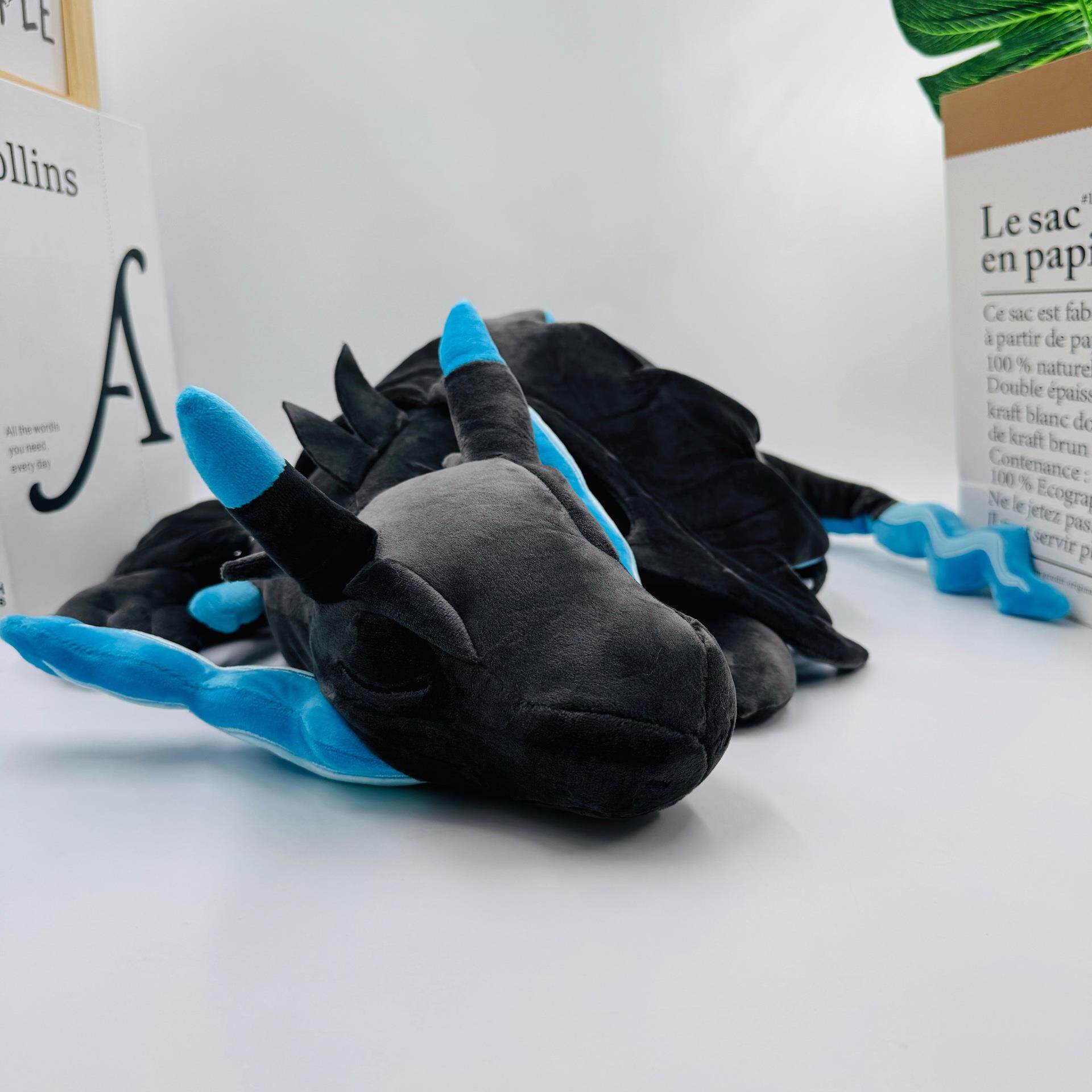 新款50cm大号睡眠趴睡百万喷火龙蓝色抱枕沙发靠枕毛绒公仔玩偶