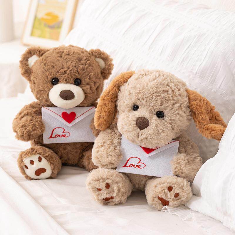 新款表白熊抱心泰迪熊公仔可爱礼帽领结熊毛绒玩具情侣小熊玩偶