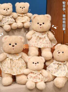 新款蓝汐熊公仔玩偶毛绒玩具陪伴安抚玩偶抓机娃娃婚礼抛洒