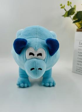 新款18cm中号马里奥游戏周边暴冲兽Bulrush毛绒公仔蓝色野牛玩偶