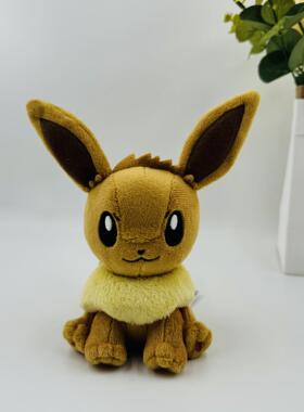 16cm fit原始伊布f坐姿伊布原始fit系列毛绒公仔玩具玩偶带胶粒