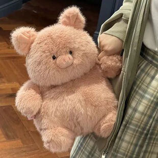 网红可爱小粉猪公仔儿童安抚娃娃原创毛绒玩具海狸玩偶抱着睡觉
