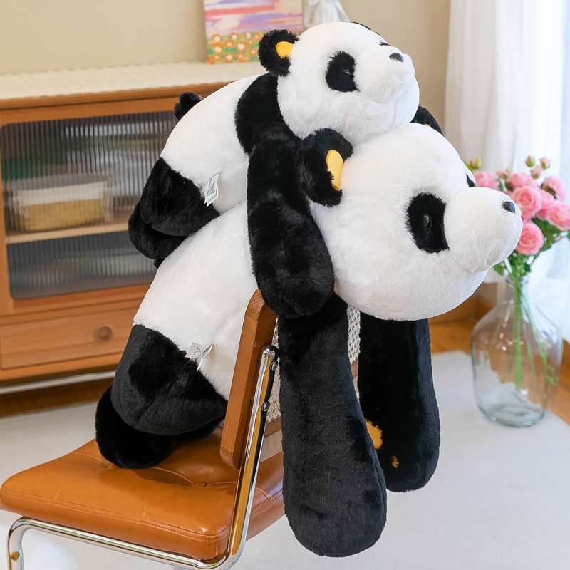 新款萌酷摆烂躺平熊猫毛绒玩具公仔大号趴姿熊猫娃娃休息睡觉抱枕