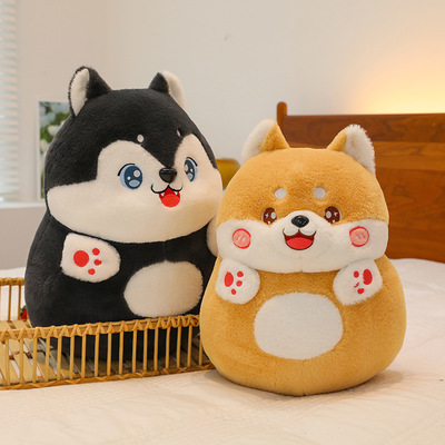 可爱秋田犬抱枕柴犬哈士奇睡觉抱枕公仔毛绒玩具娃娃男女儿童礼物