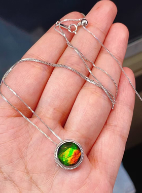 天然加拿大斑彩石大卫星吊坠