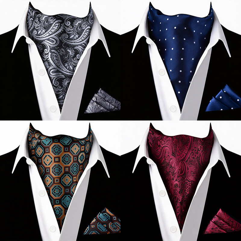 男士领巾口袋巾套装春秋冬季围巾保暖护颈围脖丝巾西装衬衫小方巾