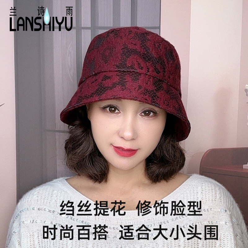 秋冬新款帽子女士时尚渔夫帽显脸小韩版可优雅折叠帽百搭复古盆帽