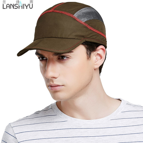 户外帽子男士夏天速干棒球帽网眼鸭舌帽透气防晒太阳帽潮男运动帽
